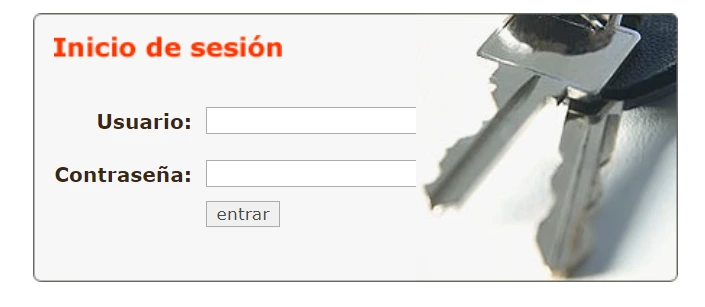Formulario de inicio de sesión en OCRA Virtual